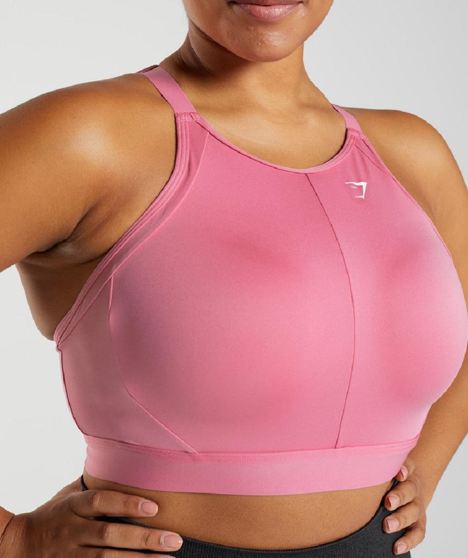 Sujetadores Deportivos Gymshark High Neck High Support Mujer Rosas | CO 2083XYU